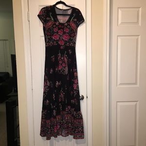 Multicolor Peacock Maxi Dress